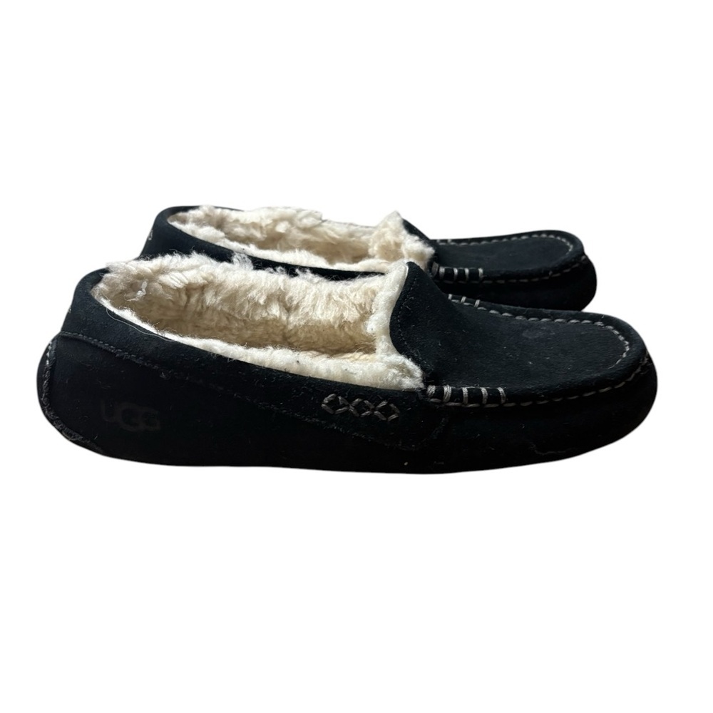 UGG Ansley Suede Moccasin Slippers in Black Size 8 — SUPER COMFY!!! - Picture 2 of 9